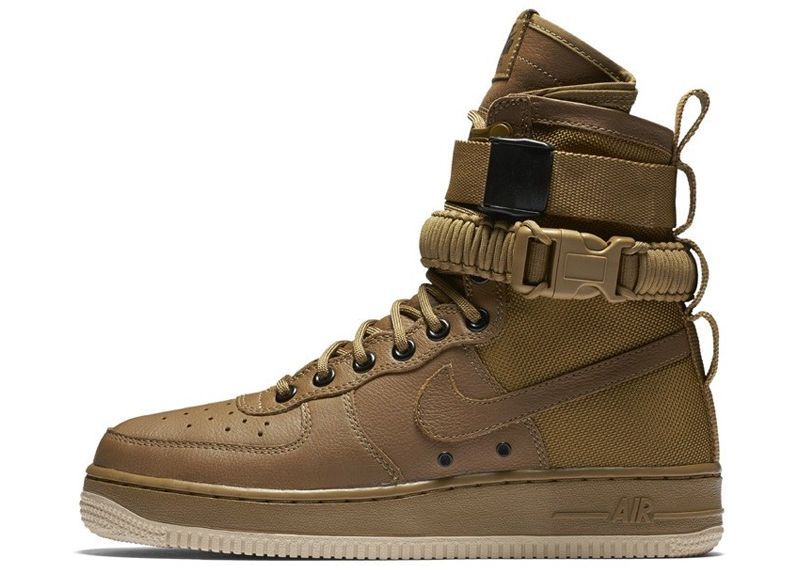 Nike Air Force 1 SF High, коричневые, кожа, нейлон, мужские