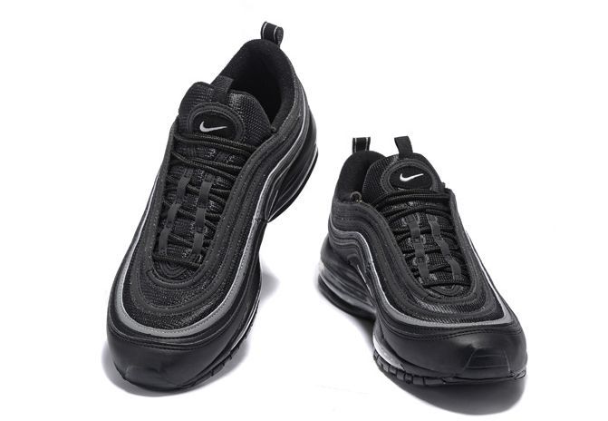 Nike Air Max 97, черные, нейлон, кожа, мужские