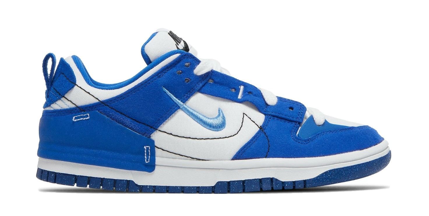 Nike Dunk Low Disrupt 2, синие с белым, нубук, текстиль, мужские